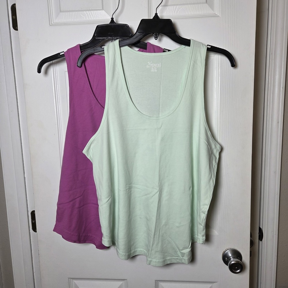 Natural Reflections sz XL racer back tank tops LOT OF 2 100% cotton casual